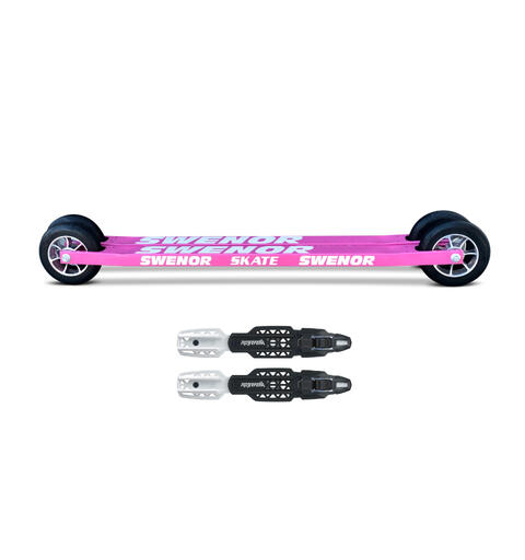 Swenor Skate Long Rulleski Pink +Binding Sk&#248;yte rulleski pakke med binding